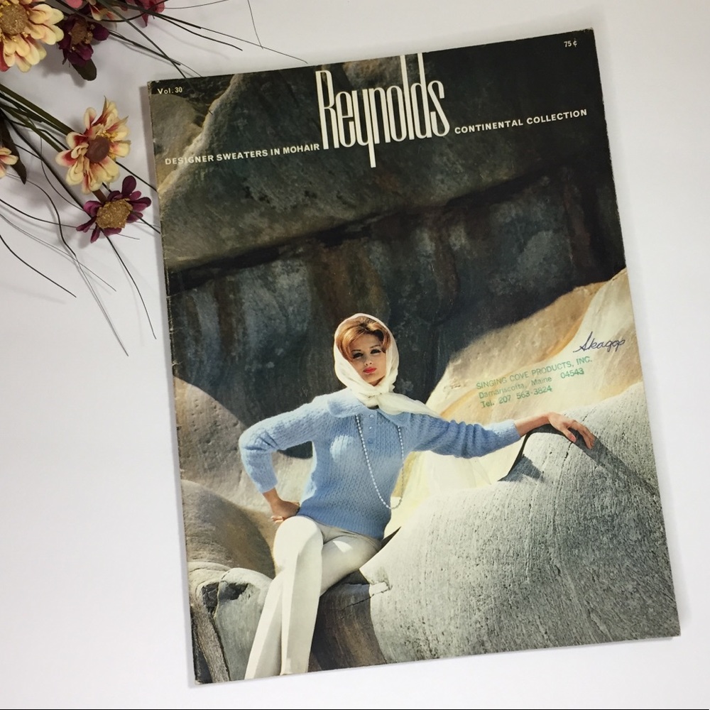 Vintage 1960s Mohair Sweater Knitting Patterns Book Reynolds Designer